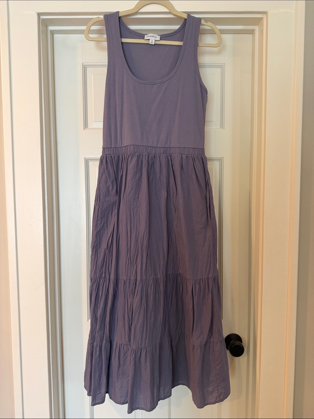 Evereve Maxi Sleeveless Purple Dress with Pockets and Lined